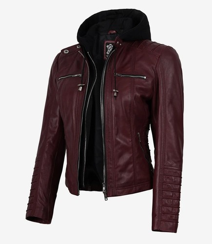 Giacca biker donna marrone